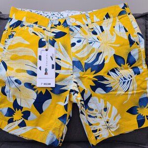 Denim & Flower NEW size 30 floral yellow blue white beach short
